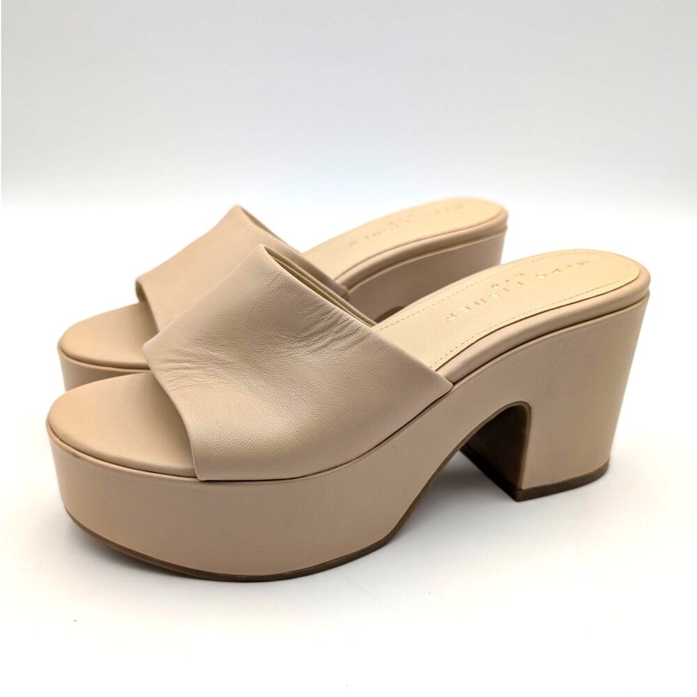 Marc Fisher LTD Forina Slide Heel Sandal Women's Light Natural Size US7M EU37.5